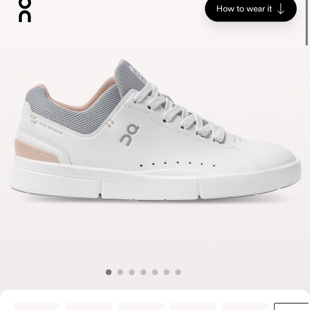 On Running Women’s White Sneakers with Pink & Gray Accents
